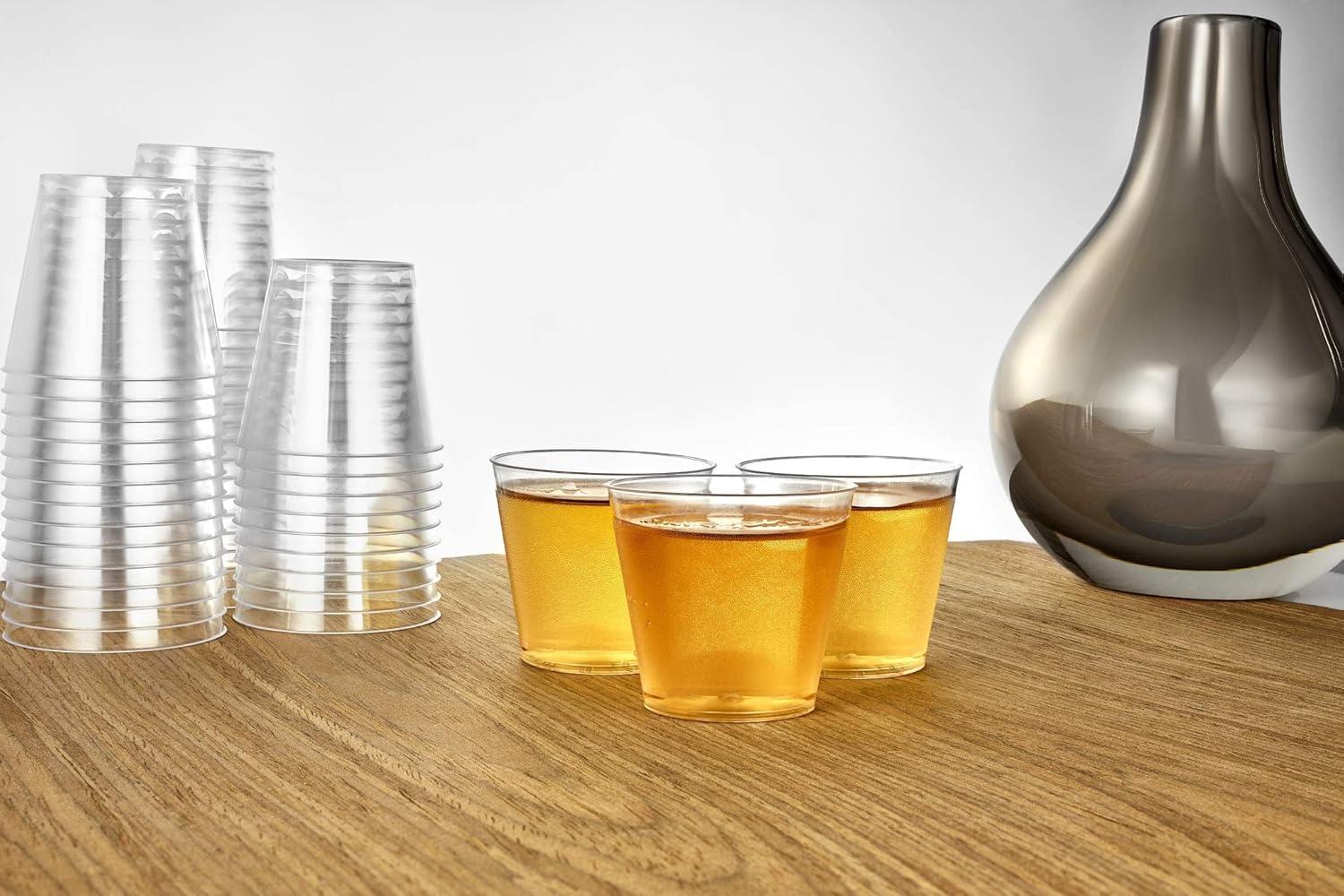 imageHanna K Signature Hard Plastic Tumblers 9 oz Party CupsOld Fashioned Glass 600 Count Drinking Glasses Crystal Clear1 oz 200 count