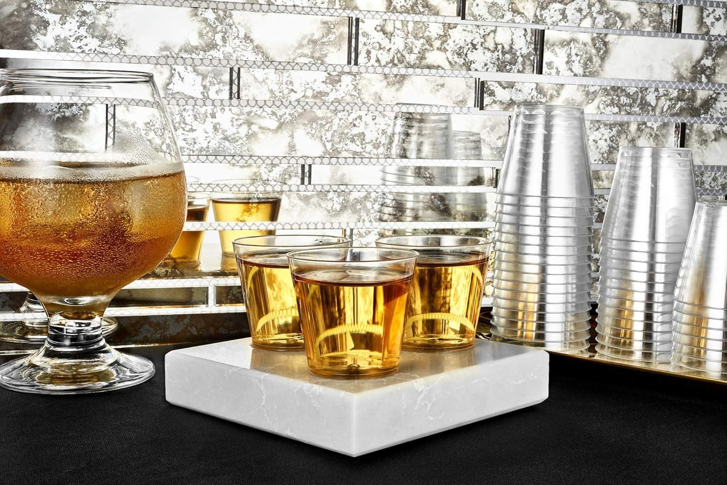 imageHanna K Signature Hard Plastic Tumblers 9 oz Party CupsOld Fashioned Glass 600 Count Drinking Glasses Crystal Clear1 oz 200 count