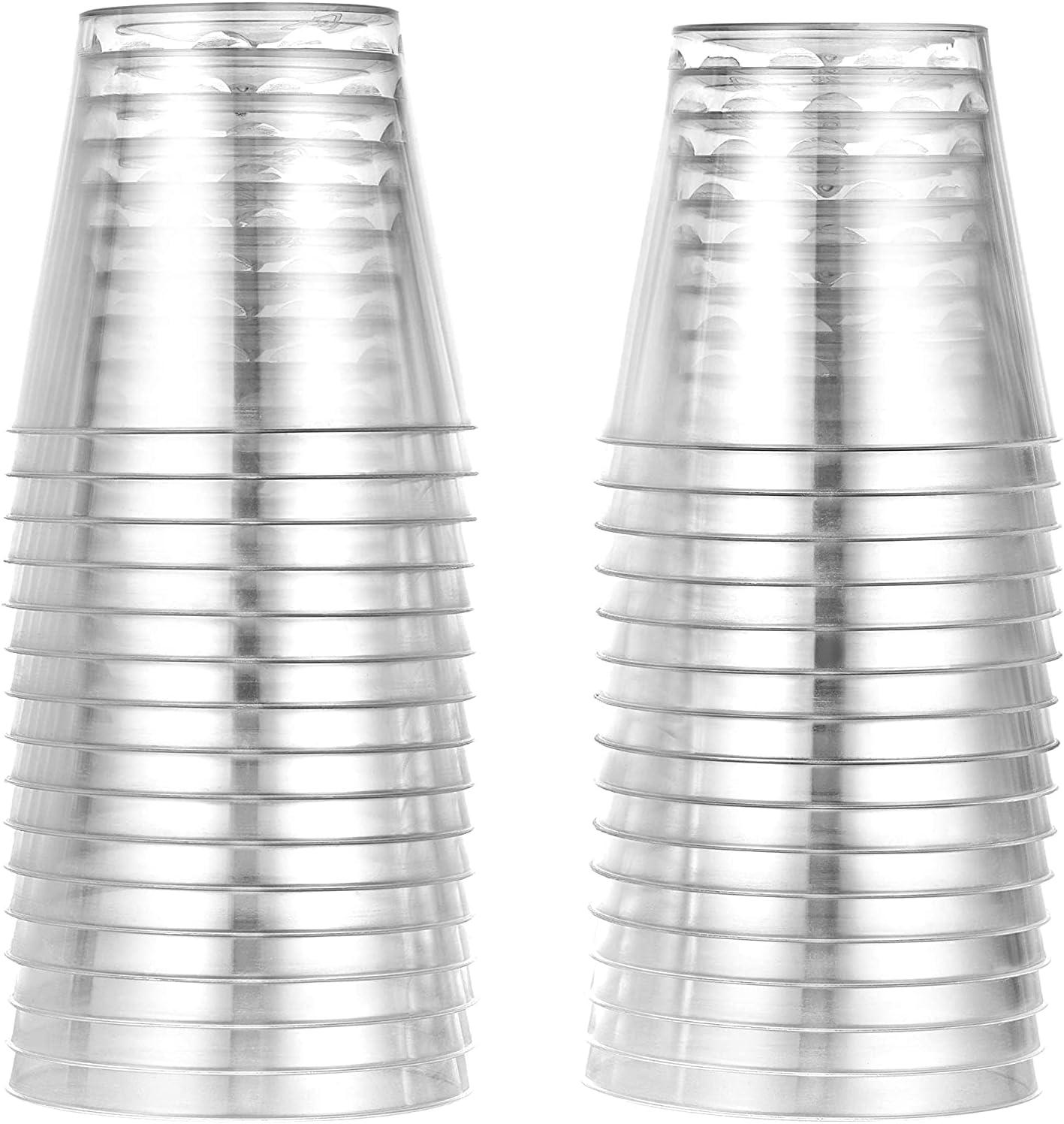 imageHanna K Signature Hard Plastic Tumblers 9 oz Party CupsOld Fashioned Glass 600 Count Drinking Glasses Crystal Clear2 oz 200 count